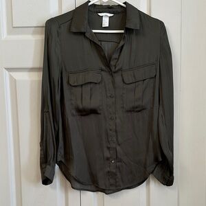 H&M Dark Olive Blouse
